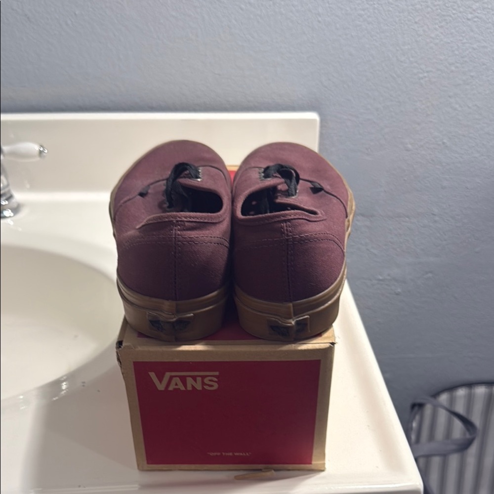 Vans Maroon Canvas Shoes with Gum Soles - Picture 3 of 3